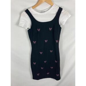Haley & June Butterfly Embroidered Dress w White Tshirt Size Small